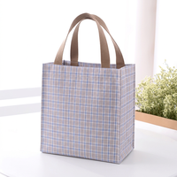 Sac fourre-tout moyen imperméable à imprimé écossais avec doublure TC, taille personnalisée pour les trajets quotidiens et l'utilisation comme sac à lunch