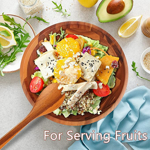 קערת הגשה לסלט, מרק, פירות, דגנים וקטניות, עשויה מעץ במבוק אקולוגי, עמידה וניתנת להתאמה אישית, למסיבות,  נמכרת במהירות. - Product Image 6