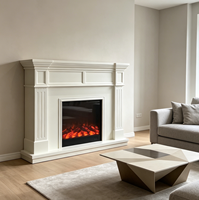 Cheminée électrique contemporaine haut de gamme avec meuble TV intégré, fabrication raffinée, vue de combustion réaliste pour la décoration d'appartement