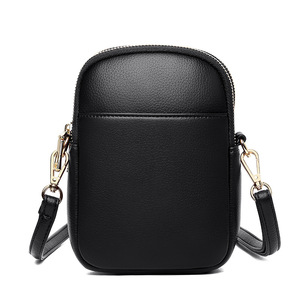 Nouveauté : Sac messager en cuir PU souple avec fermeture éclair, sac bandoulière pour femme, sac à bandoulière réglable, sacs pour téléphone portable - Product Image 1