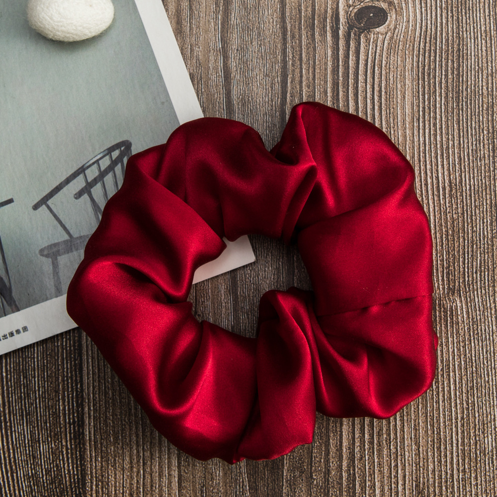 Индивидуальные принтованные однотонные 16 мм 100% шелковые резинки для волос для девочек