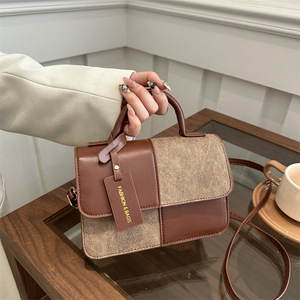 Marcas Bolsa Bolsas De Mulheres De Luxo Senhoras Designer De Patchwork PU Bolsa De Couro Senhoras Bolsas Quadradas Underarm Splice Bolsas De Ombro - Product Image 2