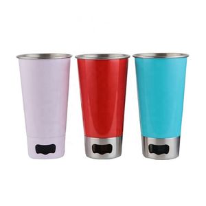Single Wall Recycle Beer Tumbler Stainless Steel <b>Coffee</b> Cup with <b>Bottle</b> Opener - Product Image 1