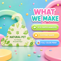 Cintre en carton blanc épais imprimable et recyclable, personnalisé pour vêtements de chien, pour présentation en magasin et usine