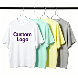 Wholesale OEM Custom 100% Cotton Soft Oversized Ribbed Crew Neck Men <b>Tshirt</b> Custom Graphic for Trendy Style Blank T Shirt - Product Image 1