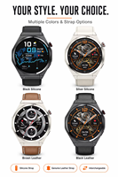 Montre connectée HYK ES100 - Écran AMOLED, autonomie de 5 à 10 jours, moniteur de fréquence cardiaque, navigation GPS, suivi de la forme physique, réveil, IA