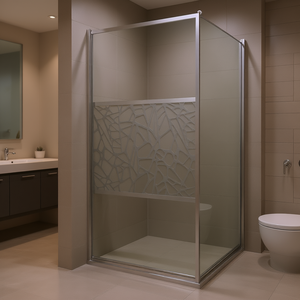 Mampara de Ducha de Vidrio ESG con Diseño de Piedra, 39.4x76.8 Pulgadas, sin Marco - Product Image 2