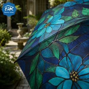 Full print flower pattern advertising custom automatic open rain <b>umbrella</b> 30 inch large golf <b>umbrella</b> with logo urgent order - Product Image 6