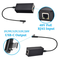 SDAPO 2.5GPD2CBT-Convertidor de controlador de 20V Gigabit PoE a 2.5GPD2CBT/Salida de alimentación PoE a tipo C con Ethernet 5V/9V/12V/15V/20V adaptable
