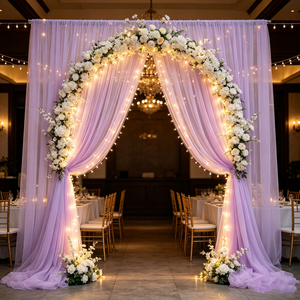 Mor Renk Serisi Tül Şeffaf Gaz Kumaş, Gelinlik, Sahne Arka Planı, Anaokulu ve Etkinlik Dekorasyonu için - Product Image 2