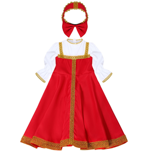 Ecoparty ruso niño niña traje Europa traje nacional fiesta de cumpleaños Drama escenario baile traje Rusia ropa tradicional - Product Image 3
