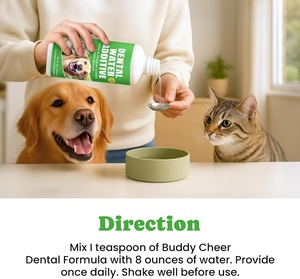 Solution personnalisée d'hygiène buccale <span class=keywords><strong>pour</strong></span> animaux de compagnie : Soin dentaire <span class=keywords><strong>pour</strong></span> chiens et chats, rafraîchit l'haleine, réduit la plaque et le tartre - Product Image 6
