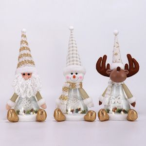 Decoración Navideña 3 en 1 de Santa Claus, Muñeco de Nieve y Reno con Luces LED, Caja de Regalo Transparente Resistente, Regalo de Navidad Ideal para Familiares y Amigos - Product Image 4