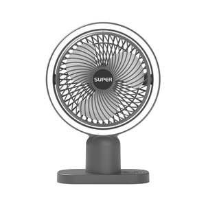 Ichiya Desktop Fan With <b>Light</b> 1000mAh USB Rechargeable DC Motor Office Student Use - Product Image 2