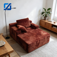 Canapé modulaire convertible en tissu doux, personnalisable en gros, avec coussins épais capitonnés, idéal pour appartement et hôtel