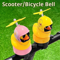 Sonnette de vélo et trottinette en forme de petit canard jaune avec hélice, décoration amusante et mignonne pour guidon