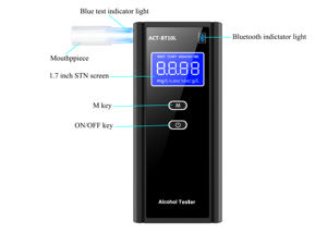 Neuer ACT ACT-BT10L Alkoholtester mit 1,7 Zoll STN-Display, 50 Testaufzeichnungen, Mobile Verbindung für Unternehmenseinsatz - Product Image 2