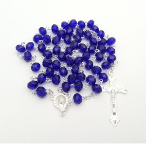 Venta al por mayor de rosarios de cristal <span class=keywords><strong>Santo</strong></span> Cristiano Católico Sublimación Centro de mesa Crucifijo Cruz <span class=keywords><strong>Rosario</strong></span> Collar de cuentas para la oración - Product Image 3