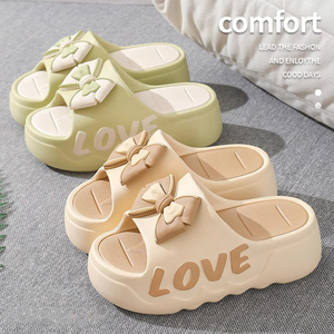 Sandales à talons hauts pour femmes, tendance mode été, plage en plein air, plateforme épaisse, semelle souple en EVA, imprimé nœud, antidérapantes, hauteur - Product Image 4