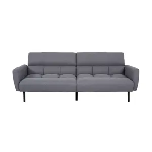Nisco ranjang Futon Convertible, tempat tidur Sofa rumbai dengan sandaran lengan untuk apartemen, biru