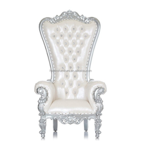 Chaise de mariée monoplace en cuir en argent de mariage pour l'extérieur ou l'hôtel