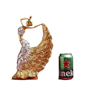 Set <span class=keywords><strong>de</strong></span> Esculturas <span class=keywords><strong>de</strong></span> Resina <span class=keywords><strong>de</strong></span> Bailarina <span class=keywords><strong>de</strong></span> Pavo Real - Figuras Art Deco Vintage en Turquesa y Dorado - Product Image 2