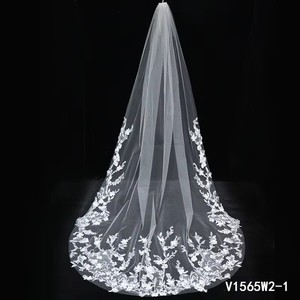 Voiles de mariée longs V1565W2-1, voiles de mariée classiques et voiles de mariée avec appliques en dentelle - Product Image 2