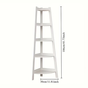 OY-PVC Balcony Triangular Shelf Multi Functional <b>Corner</b> Storage Rack Standing Type For Home Office Bookshelf <b>Plant</b> Display - Product Image 5