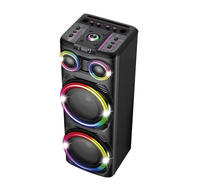 Altavoz Profesional Inalámbrico de 12 Pulgadas con Doble Supergraves, Bluetooth 5.0, Manos Libres, para DJ, Karaoke, con Luces RGB, para Exteriores, 150W