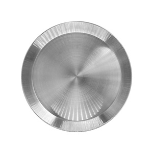 Plato Redondo de Acero Inoxidable Triple de Lujo Moderno y Ecológico con Rayas Verticales en Oro Rosa para Restaurante y Hotel - Product Image 2