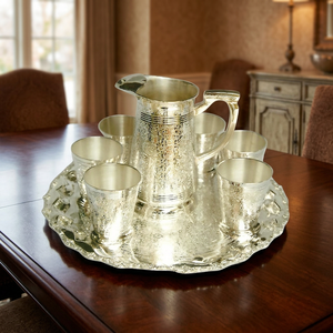 Ensemble de citronniers vintage en laiton gravé, écologique, avec 6 verres, 1 carafe de 1500 ml et 1 plateau pour boissons et vaisselle - Product Image 2