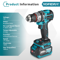 Perceuse à percussion électrique sans fil YOFIDRA 80N.m 13mm, tournevis sans fil, outils électriques pour briser la glace, pour batterie Makita 18V