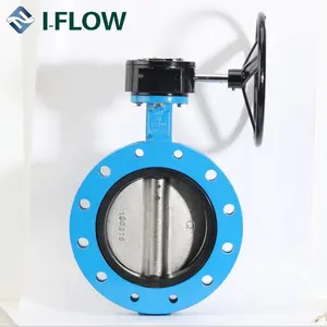 Worm Gear Operated Rubber Seal U Flange Type Butterfly Valve for Sea Water