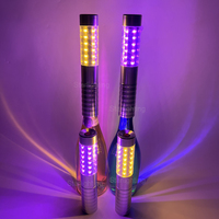 Bâton lumineux LED stroboscopique rechargeable en alliage coloré de 23 cm pour bouteille de champagne, idéal pour bars, Halloween et discothèques