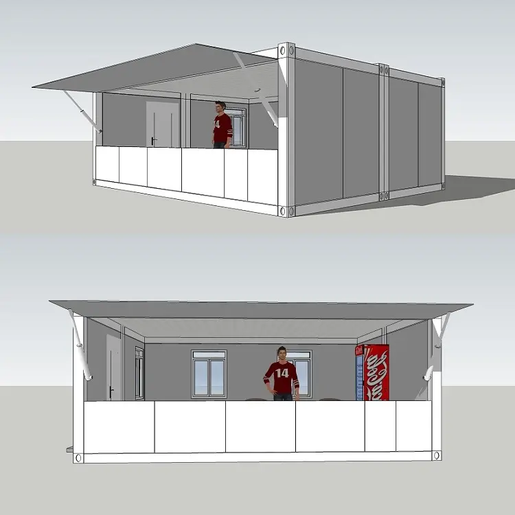 Contenedor de 40 pies con diseño de bienes raíces, para tienda de café, con sala de exposición de productos, bajo precio