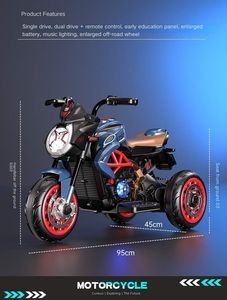 Sepeda motor elektrik anak-anak, mainan berkendara dengan Remote kontrol 12v bertenaga baterai untuk anak - Product Image 2