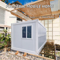 Maison conteneur pliable préfabriquée, mini-maison modulaire, abri portable en panneaux sandwich d'acier pour bureau et stockage