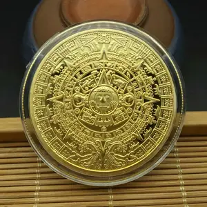 Custom Collector Souvenir Copper Silver Gold Plated Collectible Great Gift Mayan Pyramid Commemorative Coin