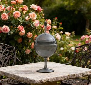 Réservoir de rangement décoratif en <span class=keywords><strong>verre</strong></span> américain gris personnalisé <span class=keywords><strong>à</strong></span> <span class=keywords><strong>pied</strong></span> haut avec couvercle, décoration de salon, ornements de rangement pour la maison - Product Image 4