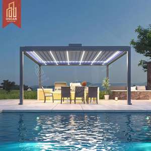 Gazebo à persiennes en aluminium Pergola <span class=keywords><strong>de</strong></span> jardin extérieur imperméable à l'eau Pergola <span class=keywords><strong>de</strong></span> jardin d'abri <span class=keywords><strong>de</strong></span> jardin - Product Image 2