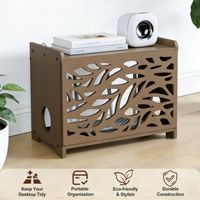 Boîte de rangement en bois multi-niveaux pour routeur, étagère de bureau pour décodeur, organisateur de câbles optiques pour salon/bureau