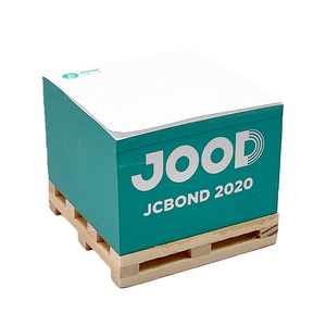 Notas adhesivas personalizadas con logotipo de paleta Notas adhesivas de cubo de papel impresas con paleta de madera - Product Image 1