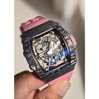 Édition limitée 3502 Montre de plongée automatique mécanique de luxe en fibre de carbone squelette tourbillon haute qualité 50 bars étanche