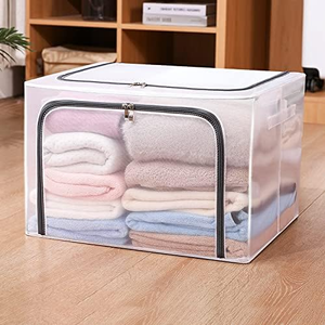 Organizador Rectangular de Plástico Transparente, Contenedor de Ropa Plegable a Prueba de Humedad - Product Image 3