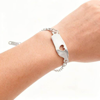 Pulseras con Dije de Mapa de Puerto Rico Chapadas en Oro de 18k, Pulsera de Cadena de Eslabones con Dije de Mapa Boricua de Puerto Rico de Acero Inoxidable
