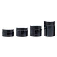 Bocaux en verre à vis de haute qualité (100g-5g) marron/givré/transparent/noir/blanc/rose pour crèmes cosmétiques et poudres libres, pour soins de la peau