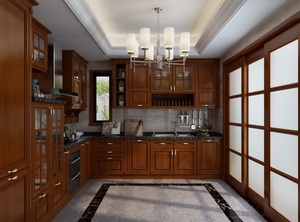 Armoire en bois massif de luxe de style européen et américain, design modulaire moderne, taille personnalisable, utilisation à domicile, au bureau et en cuisine, finition laquée - Product Image 5