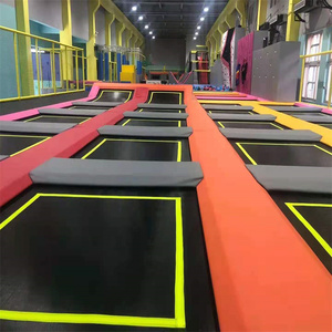 Parc de trampolines pour enfants et familles, standard avec panier de basket + mur adhésif + fosse à <span class=keywords><strong>mousse</strong></span>, <span class=keywords><strong>protection</strong></span> de sécurité, taille personnalisable - Product Image 6