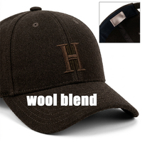 Gorra de Béisbol Heycap de Fábrica Directa, Personalizada con Logotipo, Bordado 3D Tonal, Mezcla de Lana y Poliéster, Etiqueta Interior de Satén, para Otoño