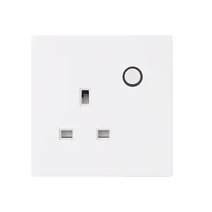 Enchufe de interruptor CNBingo, tipo británico, salida de precio bajo de 3 pines con botón táctil de encendido/apagado, toma de corriente de pared inteligente para el hogar